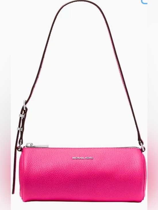 Michael Kors & James Burke Accessories - Michael Kors Pink Pebbled Leather Barrel Shoulder Bag